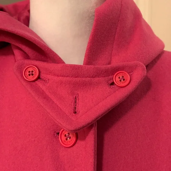 Isaac Mizrahi Hot Pink Wool-Blend Hooded Coat - Picture 2 of 14